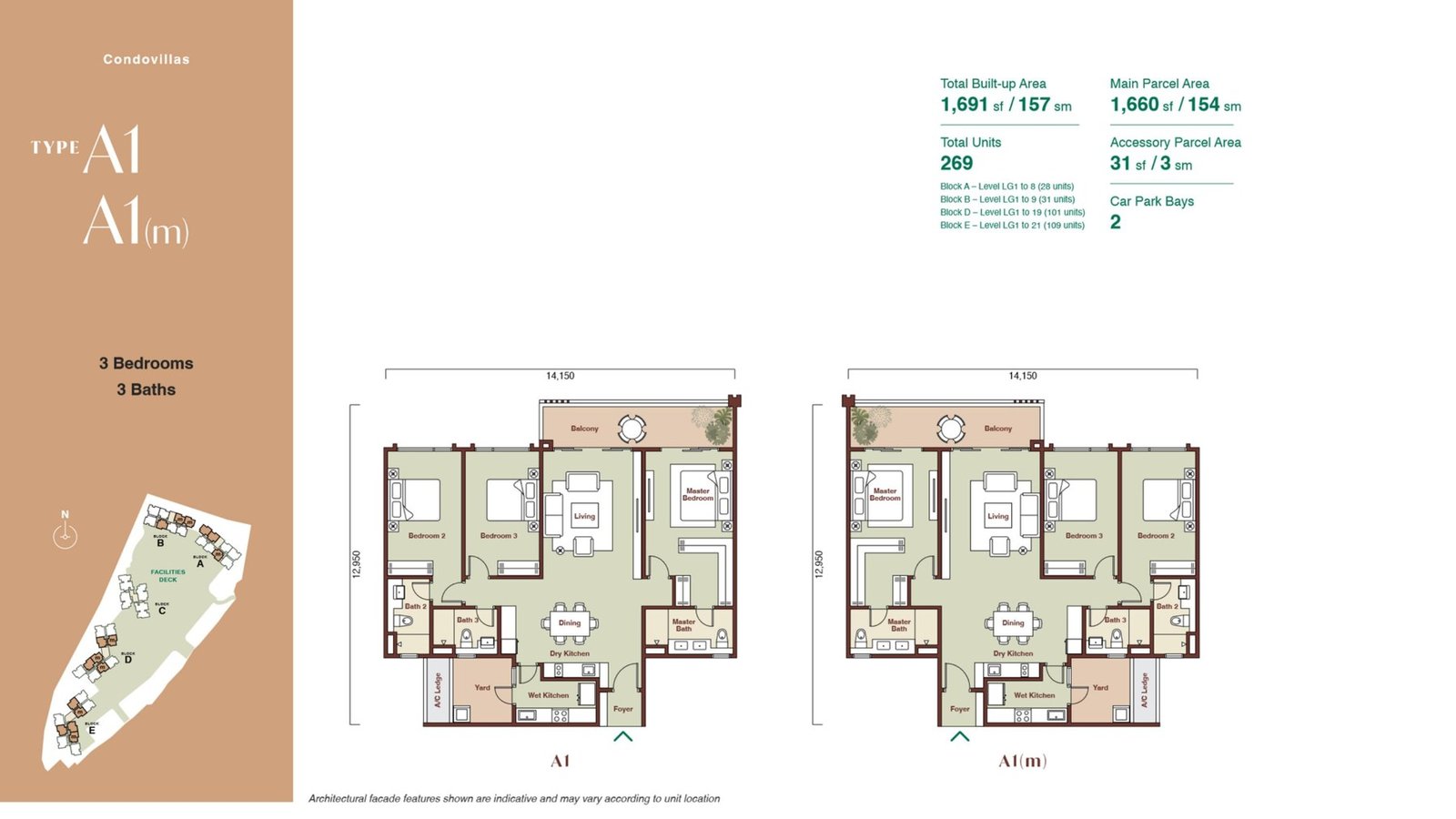 Condovilla Type A floor plan